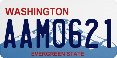 WA license plate AAM0621