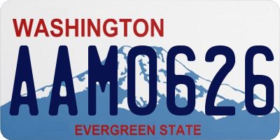 WA license plate AAM0626