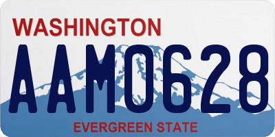 WA license plate AAM0628