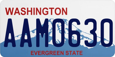 WA license plate AAM0630