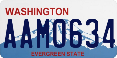 WA license plate AAM0634