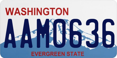 WA license plate AAM0636