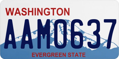 WA license plate AAM0637