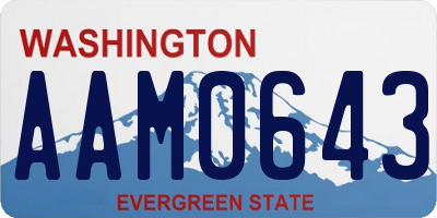WA license plate AAM0643