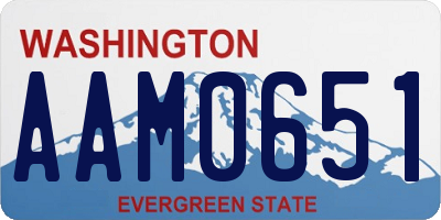 WA license plate AAM0651