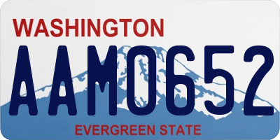 WA license plate AAM0652
