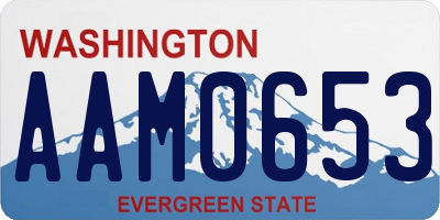 WA license plate AAM0653