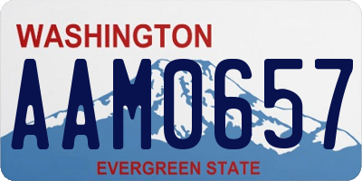 WA license plate AAM0657