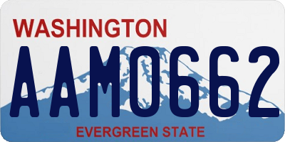 WA license plate AAM0662