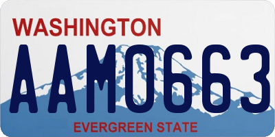 WA license plate AAM0663