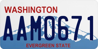 WA license plate AAM0671