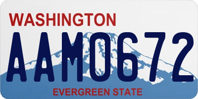 WA license plate AAM0672
