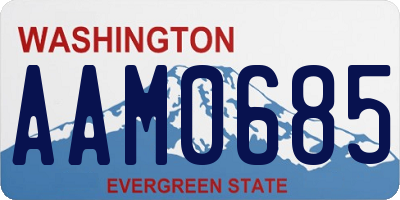 WA license plate AAM0685