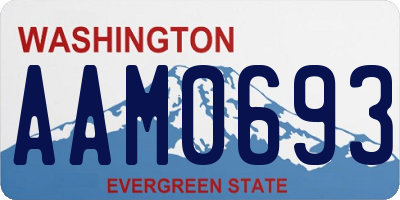 WA license plate AAM0693