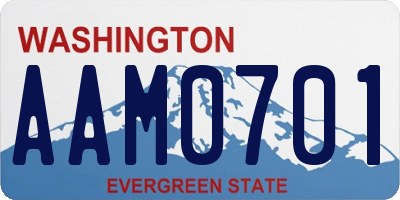 WA license plate AAM0701