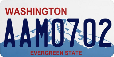 WA license plate AAM0702