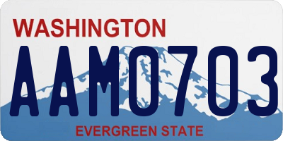 WA license plate AAM0703