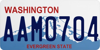 WA license plate AAM0704