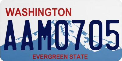 WA license plate AAM0705