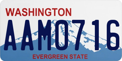 WA license plate AAM0716