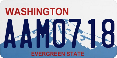 WA license plate AAM0718