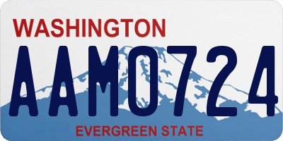 WA license plate AAM0724