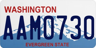 WA license plate AAM0730