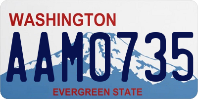 WA license plate AAM0735