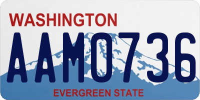 WA license plate AAM0736