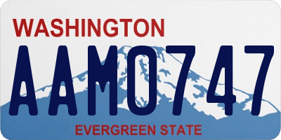 WA license plate AAM0747