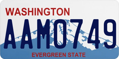 WA license plate AAM0749