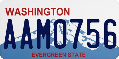 WA license plate AAM0756