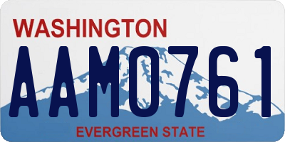 WA license plate AAM0761