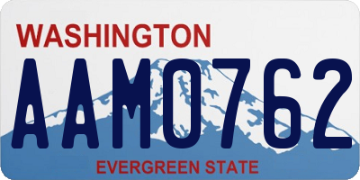WA license plate AAM0762