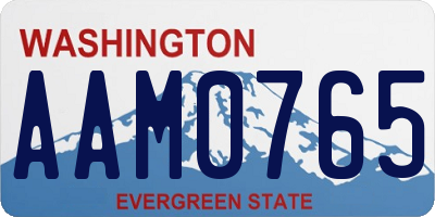 WA license plate AAM0765