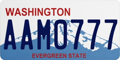 WA license plate AAM0777