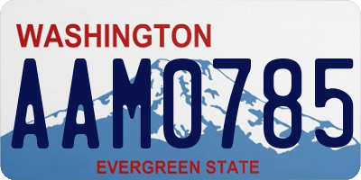 WA license plate AAM0785