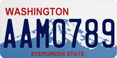 WA license plate AAM0789
