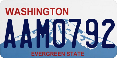 WA license plate AAM0792