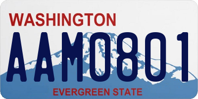 WA license plate AAM0801