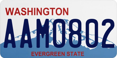 WA license plate AAM0802
