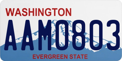 WA license plate AAM0803