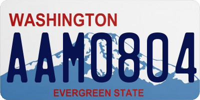 WA license plate AAM0804