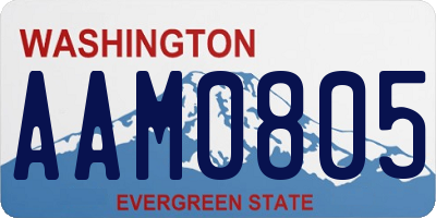 WA license plate AAM0805