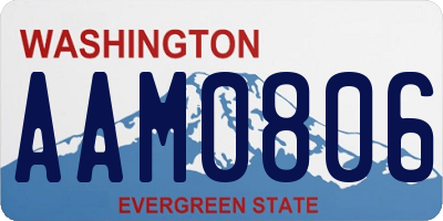 WA license plate AAM0806
