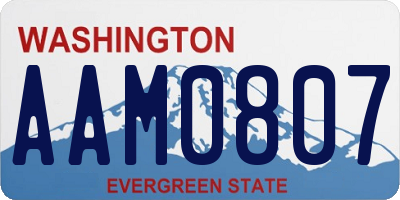 WA license plate AAM0807