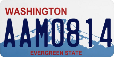 WA license plate AAM0814