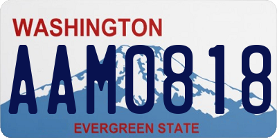 WA license plate AAM0818