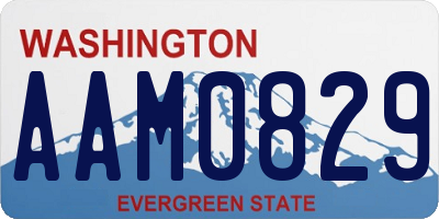 WA license plate AAM0829