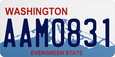 WA license plate AAM0831